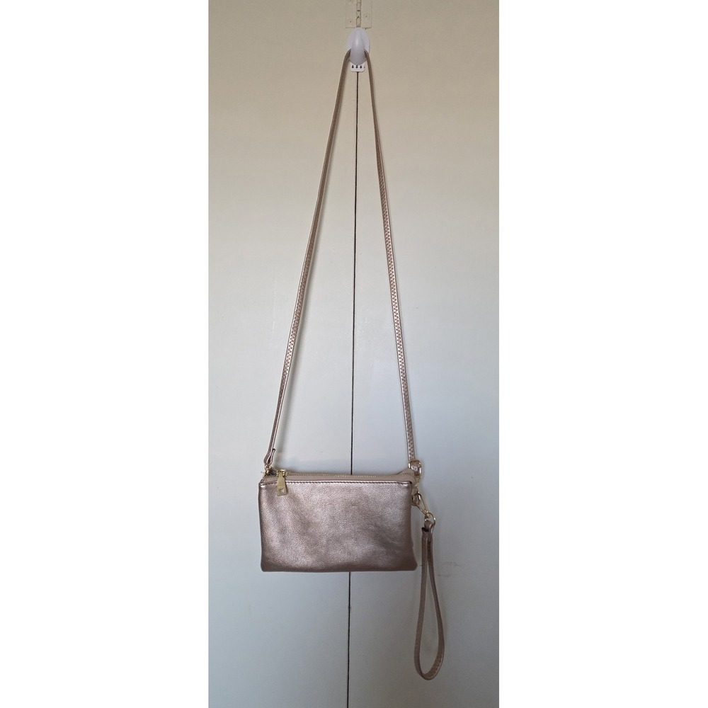 JEN & CO.  Rose Gold Crissbody Purse or Wristlet Vegan Leather ~EUC~